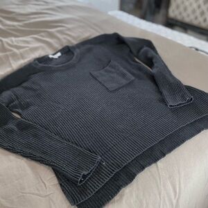 Madewell Black Pocket Ribbed Knit Sweater , Size XS